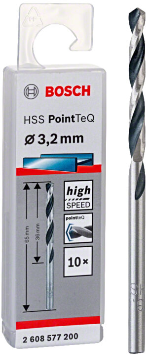 BOSCH HSS PointTeQ spirálový vrták 3.2mm (10 ks)