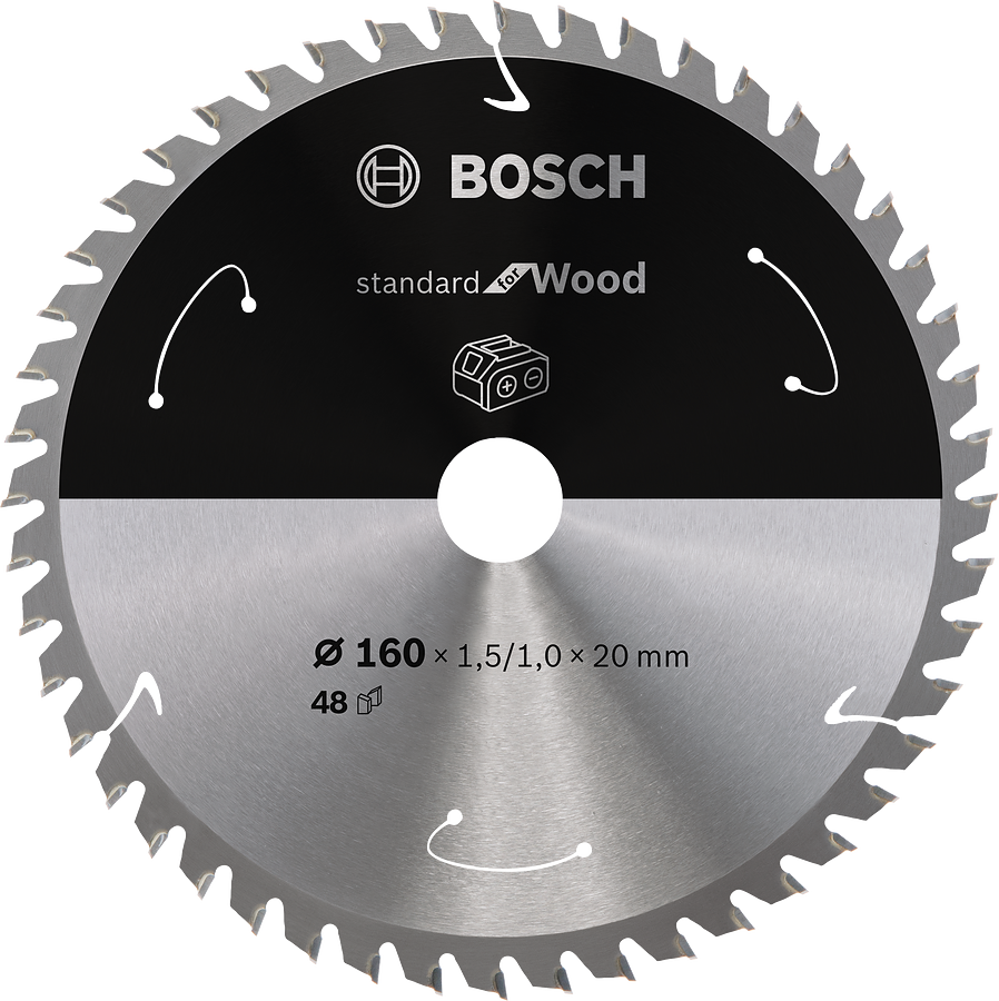 BOSCH 160x20mm pilový kotouč na dřevo Standard for Wood (48 zubů)