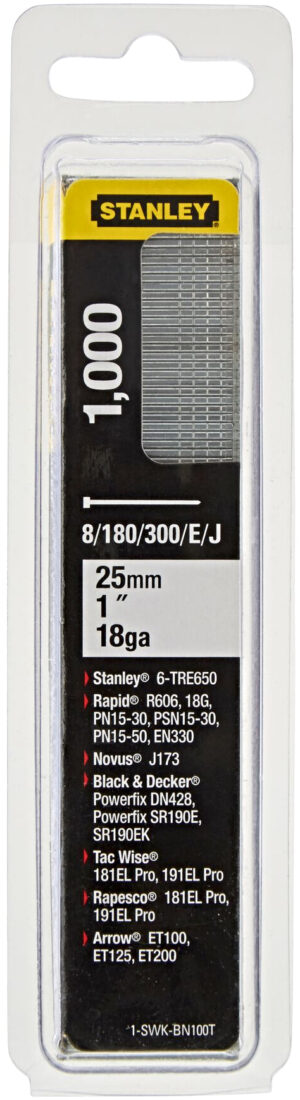 STANLEY 1-SWKBN100T kolářské hřebíčky typ J