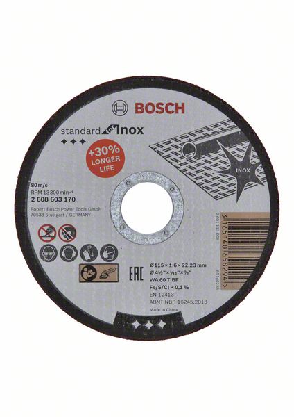 Řezný kotouč na kov Bosch standard for Inox ø 115x1