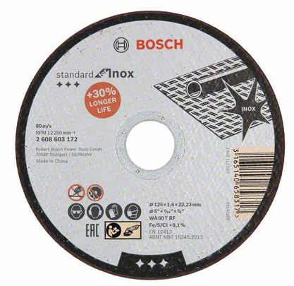 Řezný kotouč na kov Bosch Standard for Inox ø 125x1