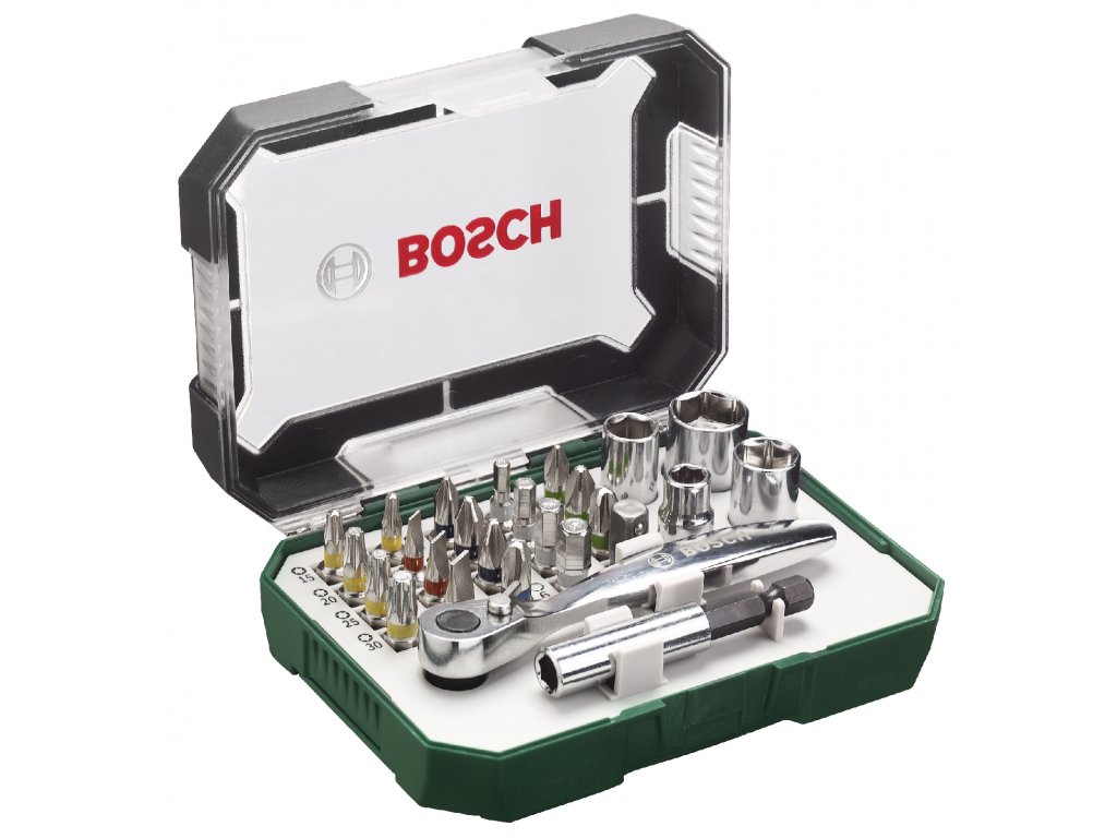 Sada bitů BOSCH 26dílná sada šroubovacích bitů a ráčen 2.607.017.322