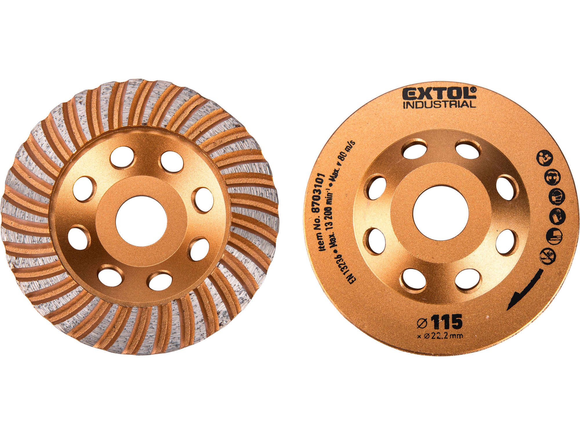 Lamelový diamantový brusný kotouč EXTOL INDUSTRIAL ø 115x22