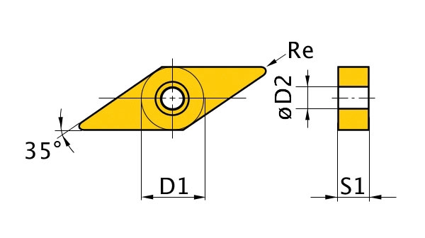 OPTIMUM Břitové destičky V/35°
