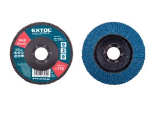 Kotouč lamelový šikmý zirkonový EXTOL INDUSTRIAL ø 115 mm Dostupné varianty: Kotouč lamelový šikmý zirkonový EXTOL INDUSTRIAL ø 115 mm/80 hrubost