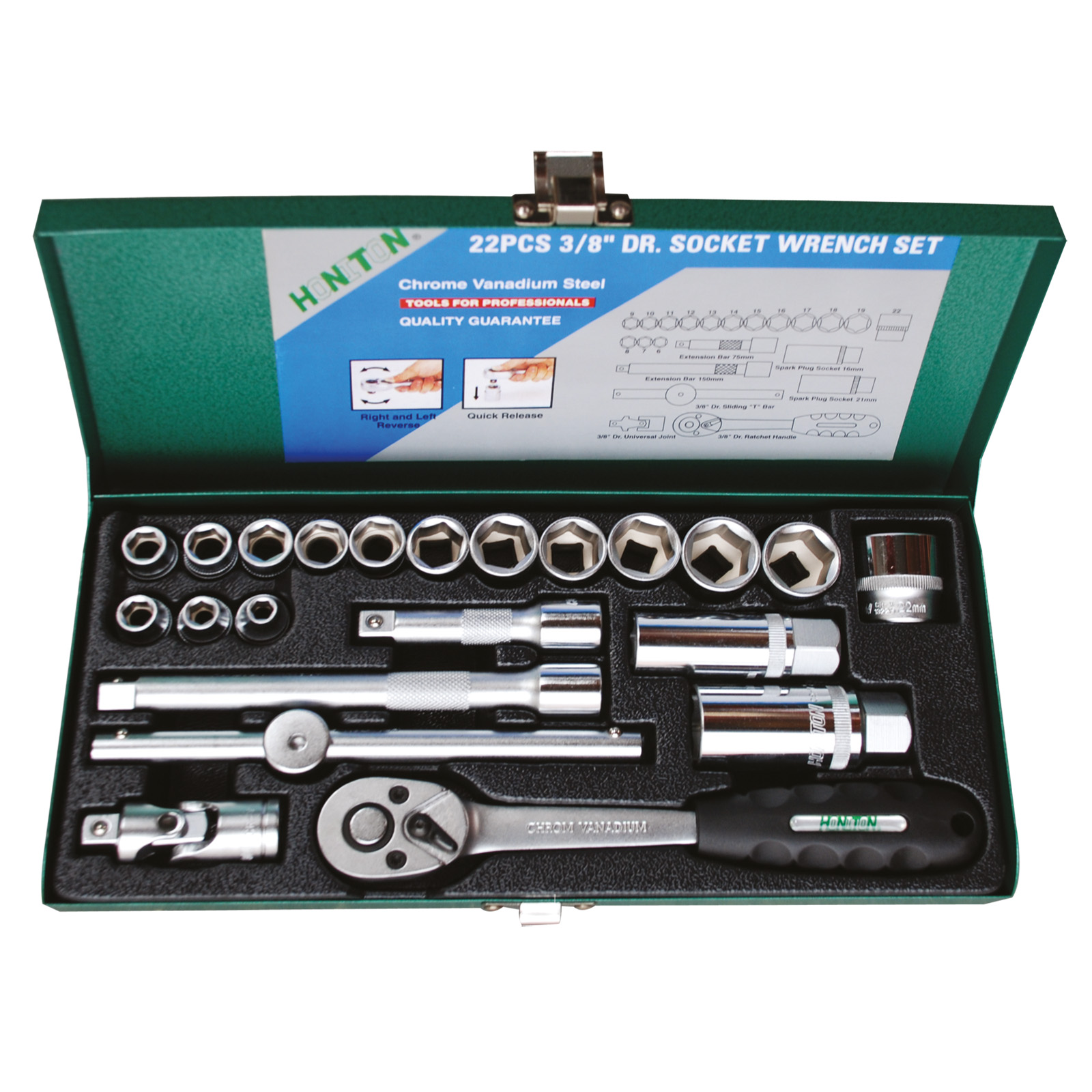 HONITON Sada hlavic 3/8" 22dílů