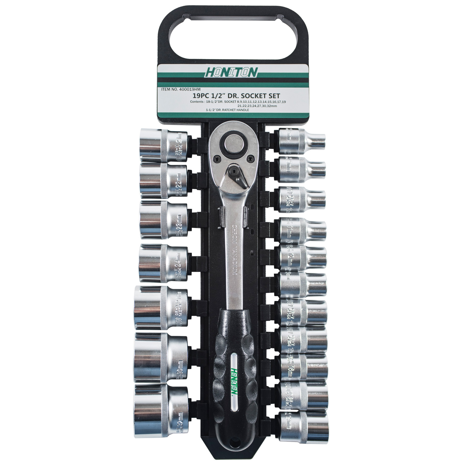 HONITON Sada hlavic 1/2" 19 dílů