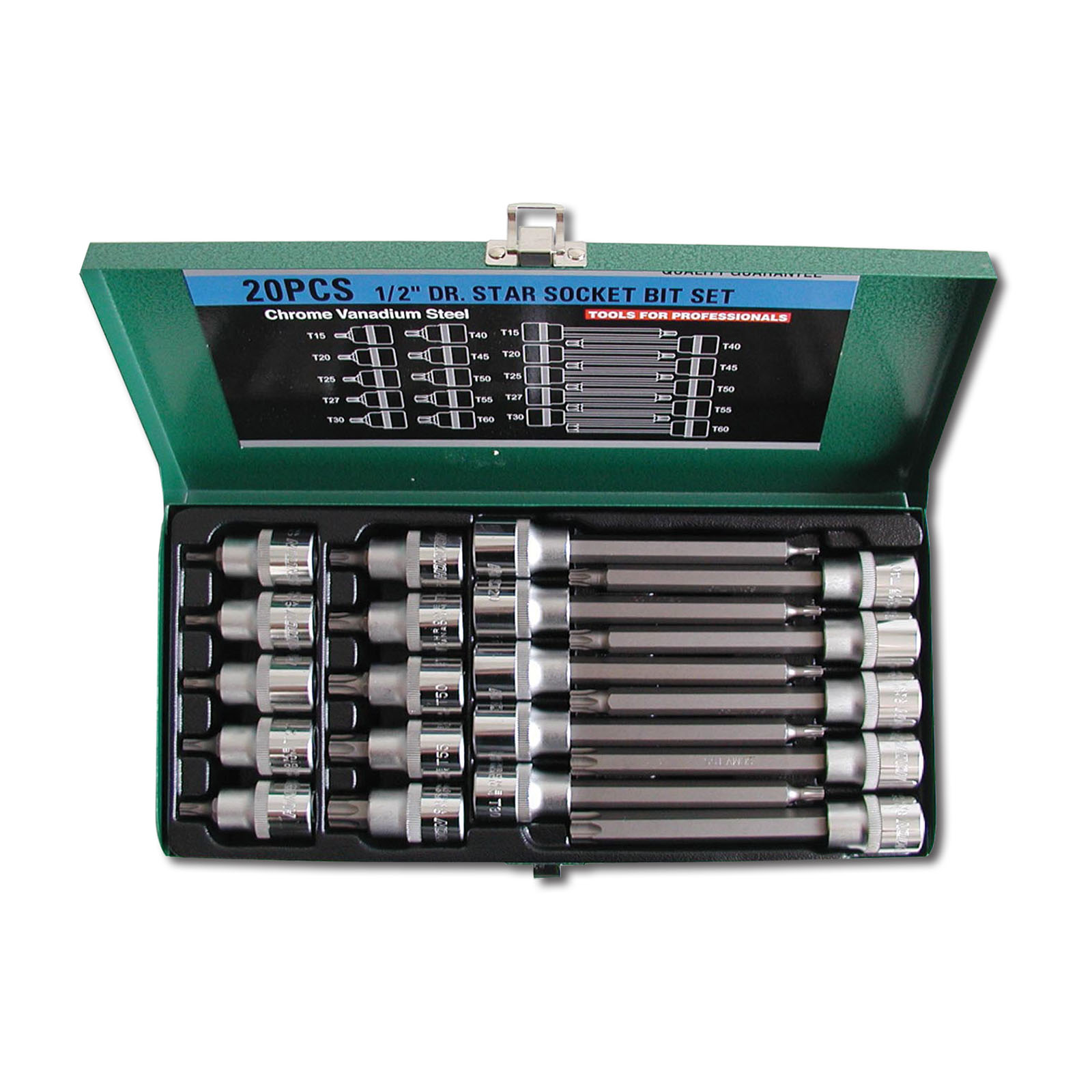 HONITON Sada 1/2 " hlavic TORX prodloužené 20dílů