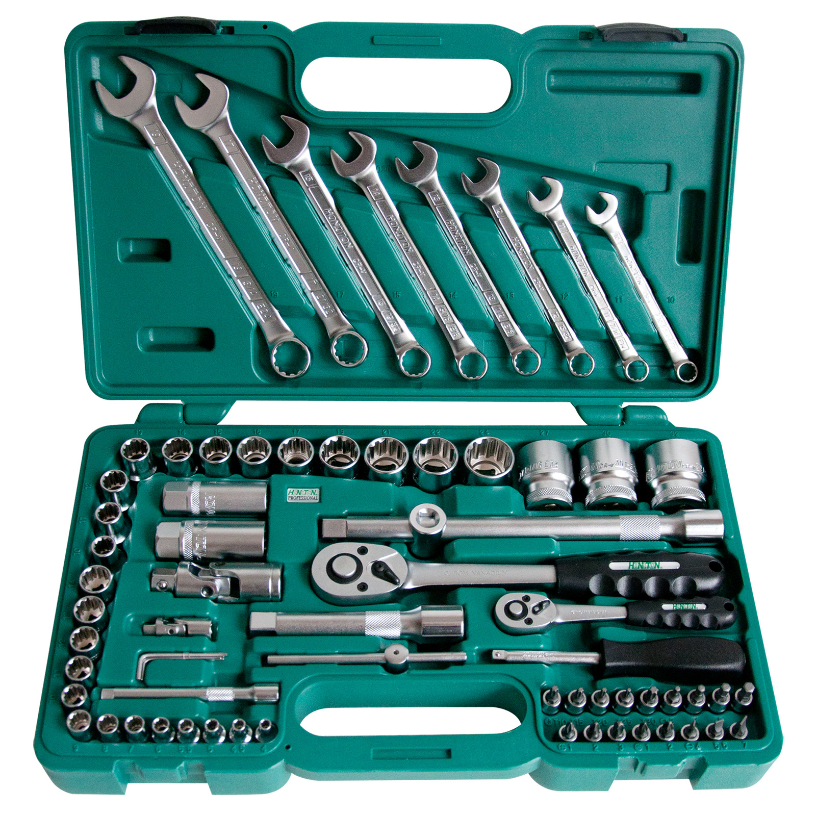 HONITON Sada hlavic 1/4"-1/2" 68 dílů