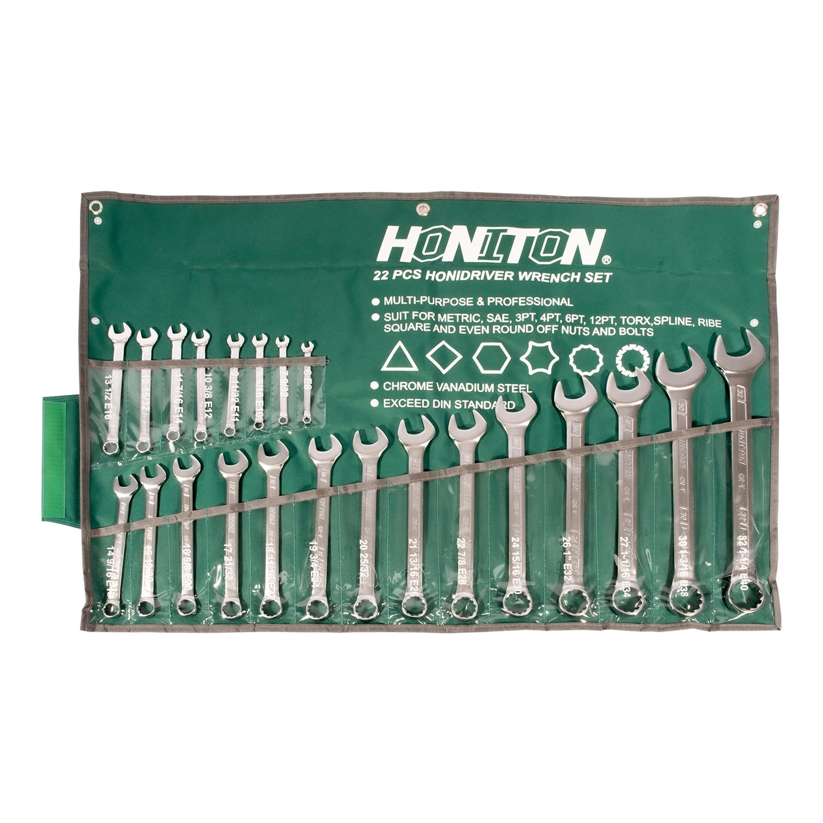 Sada očkoplochých klíčů (22ks) HONITON 6-32 mm
