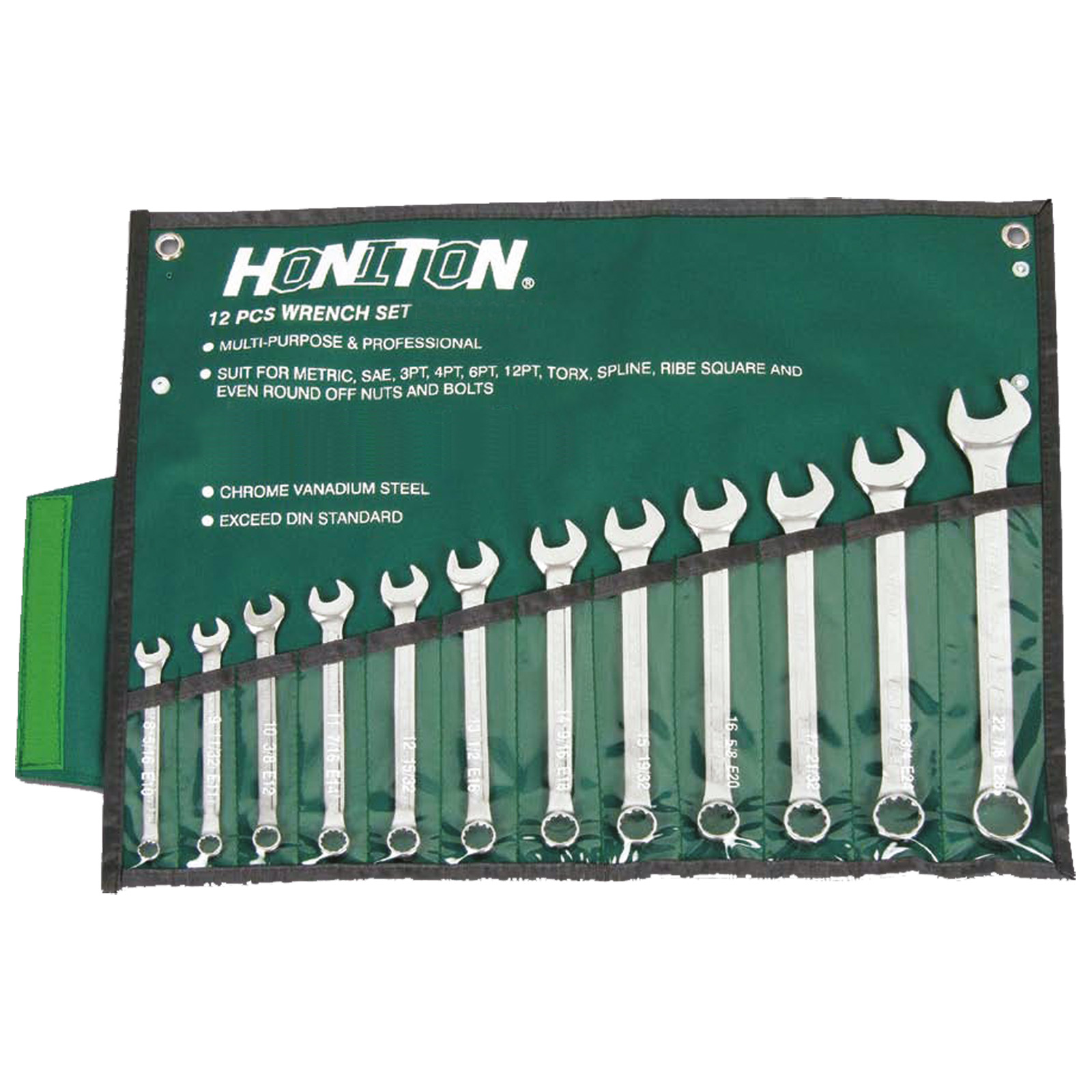 Sada očkoplochých klíčů (12ks) HONITON 8-12 mm