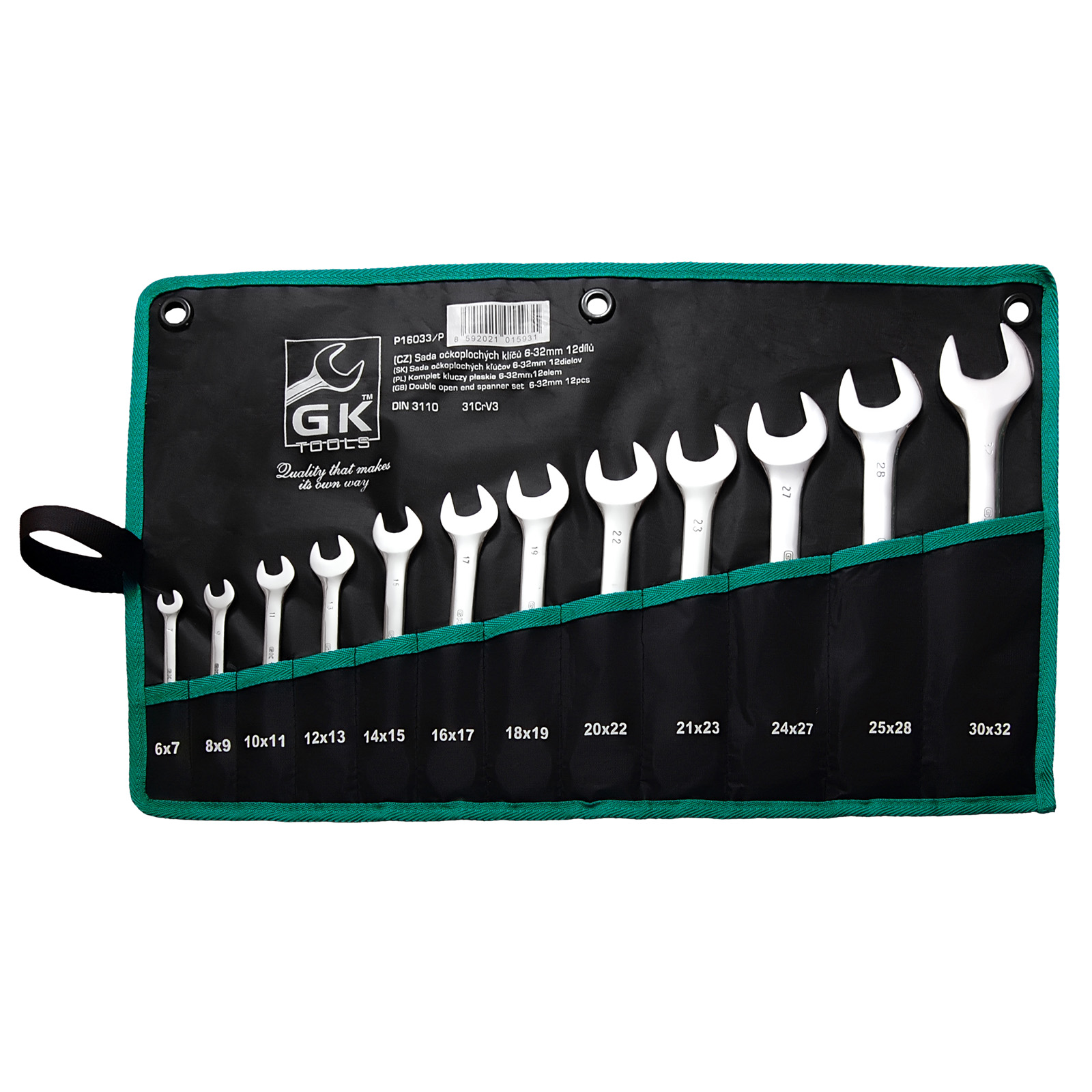 Sada plochých klíčů (12ks) GK TOOLS 6-32 mm