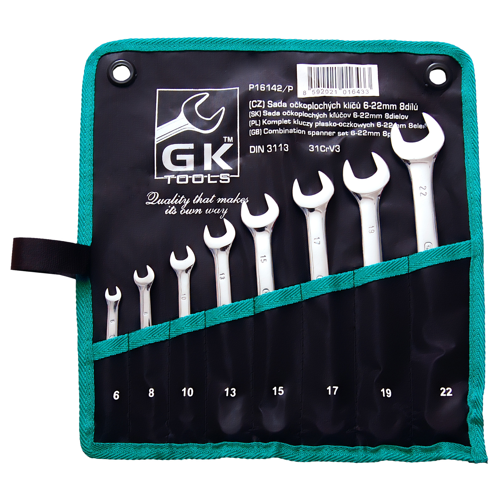 Sada očkoplochých klíčů (8ks) GK TOOLS 6-22 mm