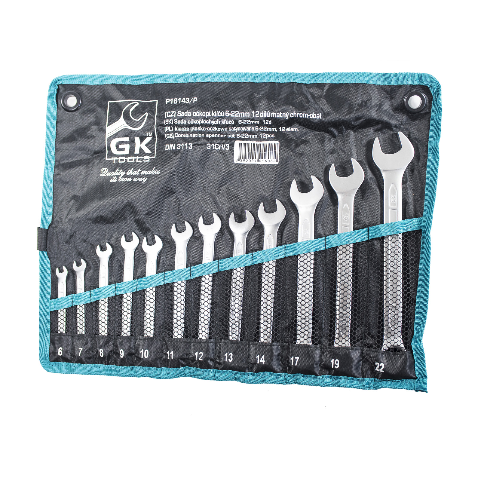 Sada očkoplochých klíčů (12ks) GK TOOLS 6-22 mm