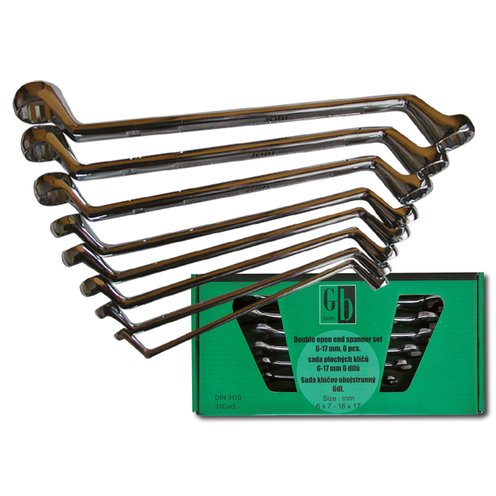 Sada vyhnutých očkových klíčů (8ks) GK TOOLS 6-22 mm