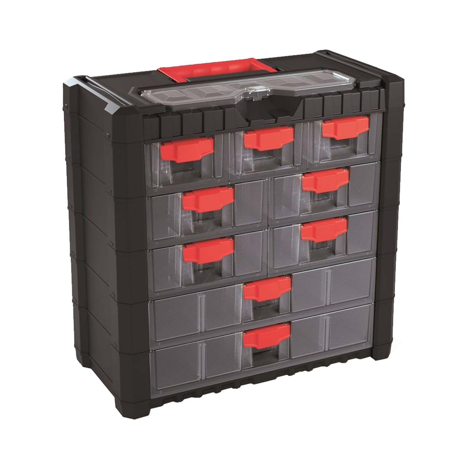 PROSPERPLAST Plastový organizér závěsný MULTICASE CARGO 400x200x392 červené úchyty