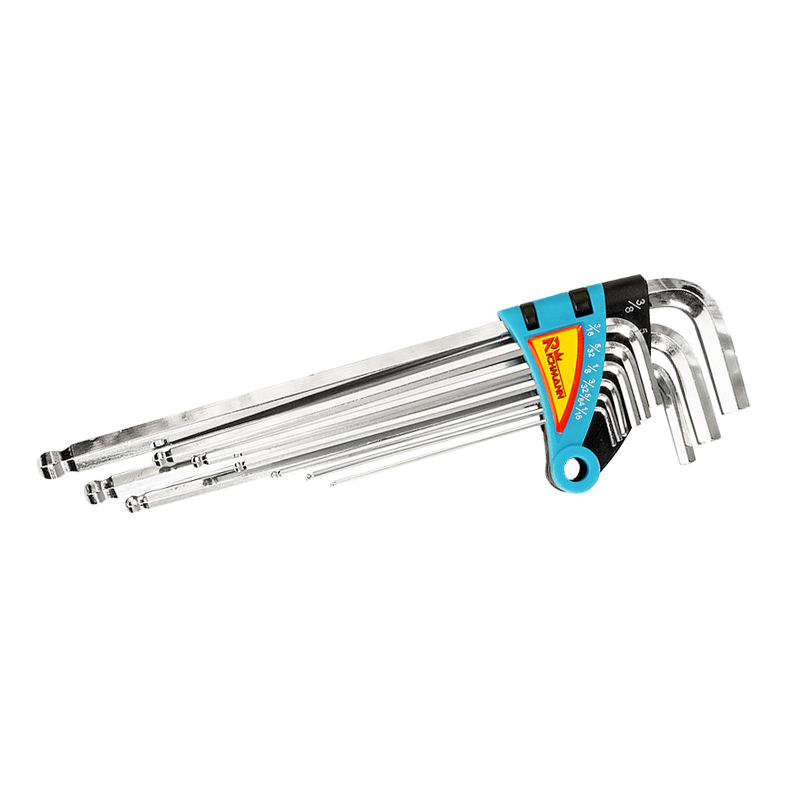 Sada prodloužených imbus klíčů s kuličkou (9 ks) 1/16" - 3/8" mm RICHMANN