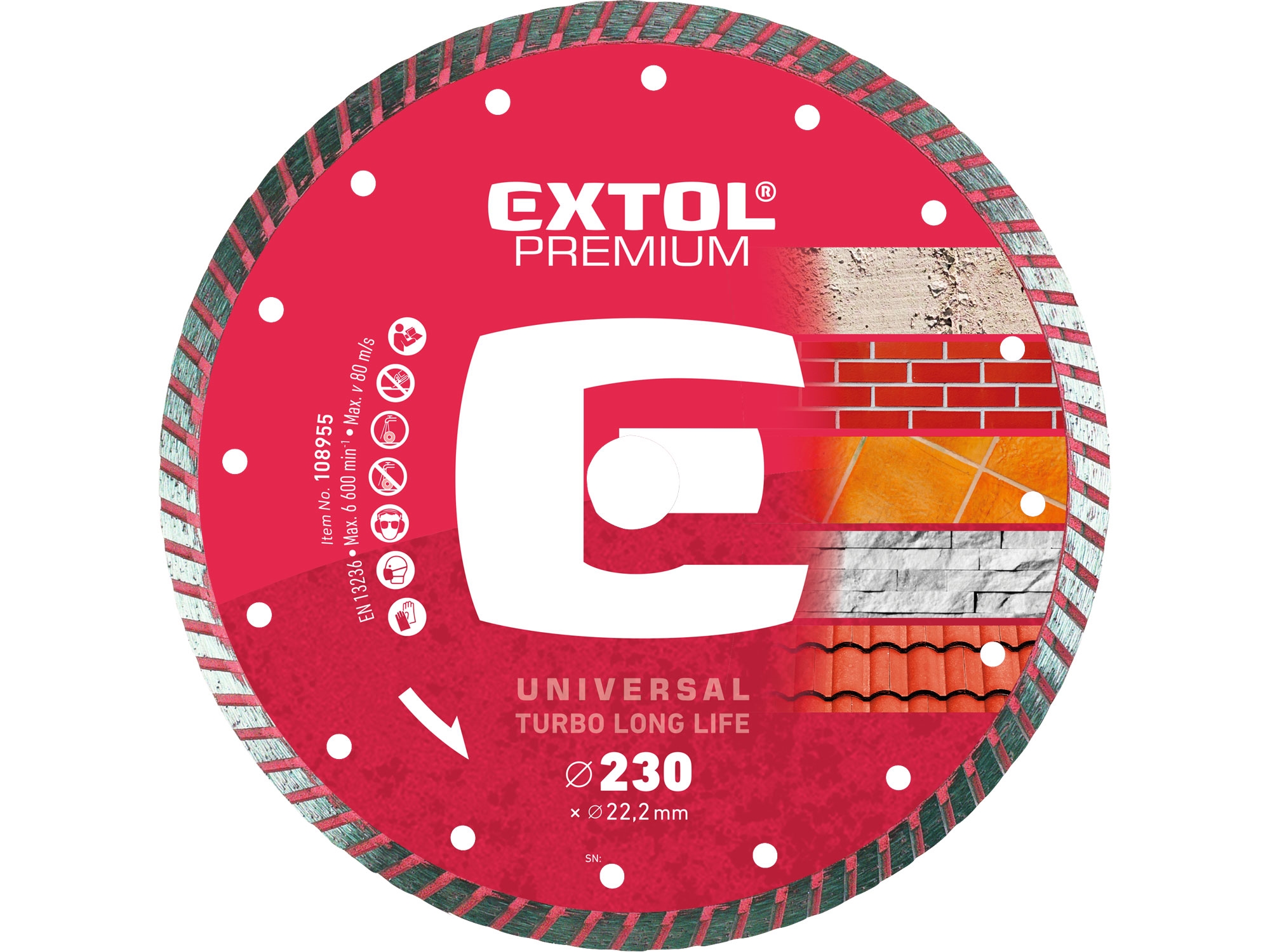 EXTOL PREMIUM kotouč diamantový řezný turbo Long Life