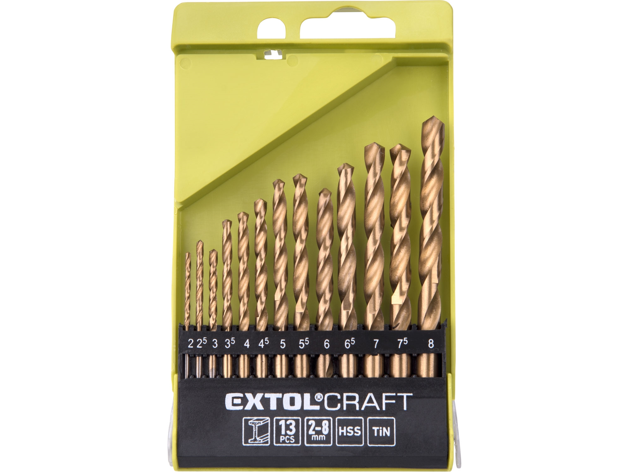 Sada vrtáku do kovu HSS TiN EXTOL CRAFT ø 2-8 mm (13ks)