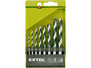 Sada vrtáků do dřeva (8ks) EXTOL CRAFT ø 3-10 mm