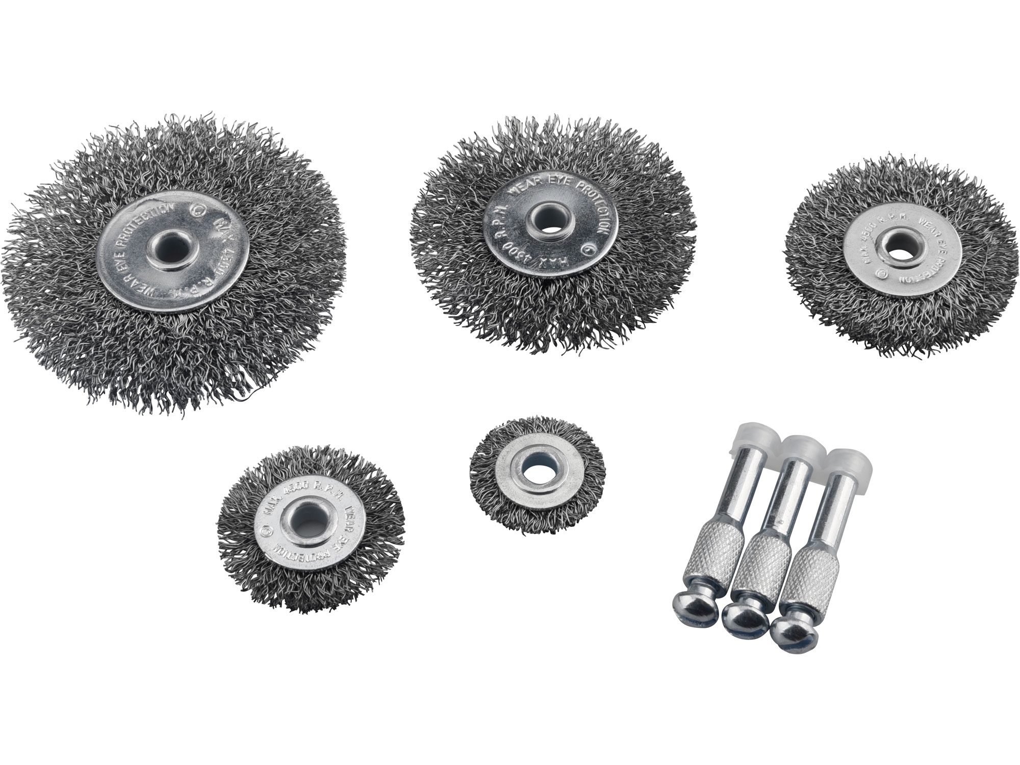 Sada ocelových okružních kartáčů (5ks) EXTOL CRAFT - stopka 6 mm