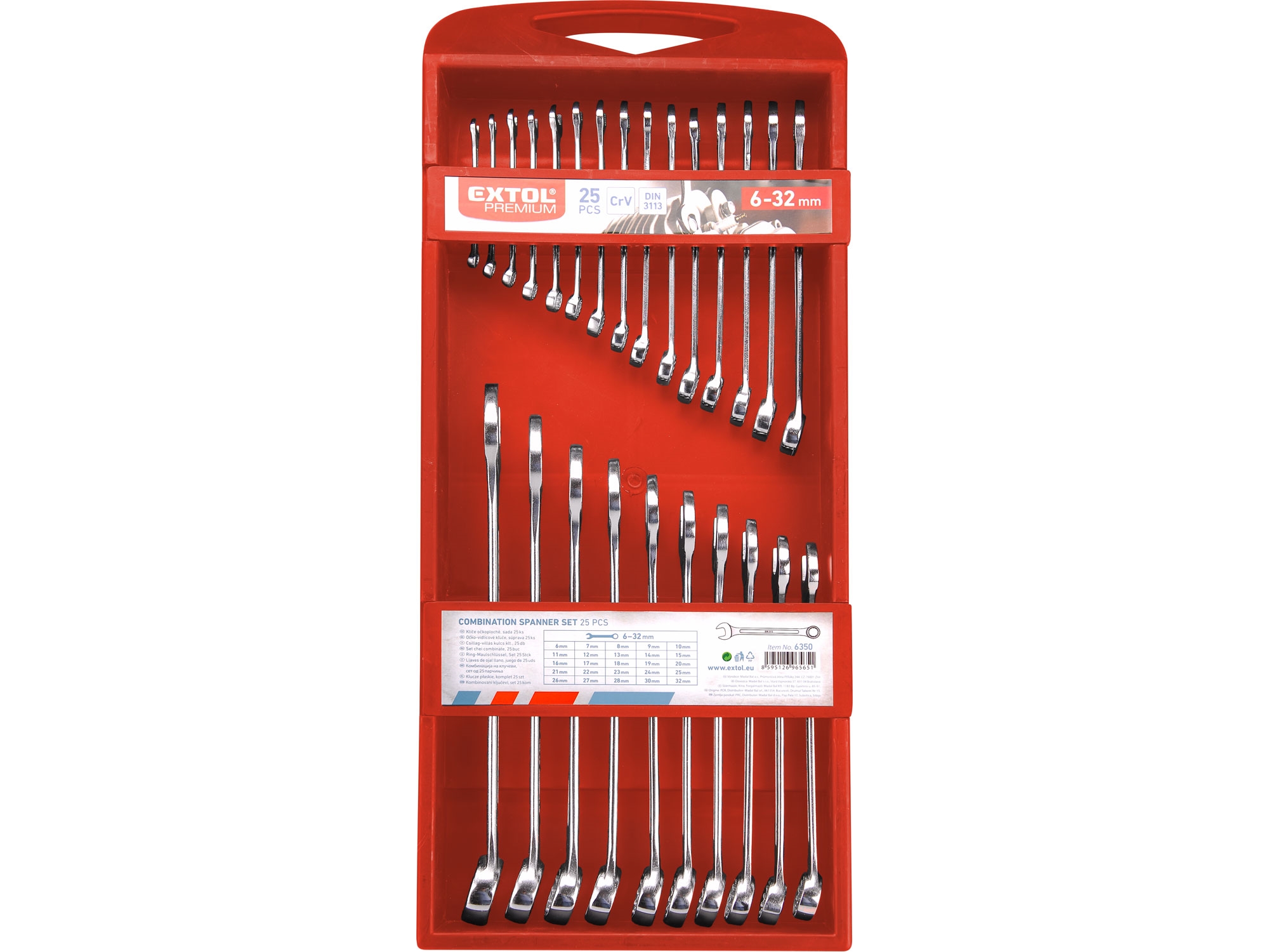 Sada klíčů očkoplochých 25ks 6-32mm Extol Premium 6350