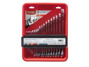 Sada očkoplochých klíčů (18ks) EXTOL PREMIUM CrV 6-24 mm
