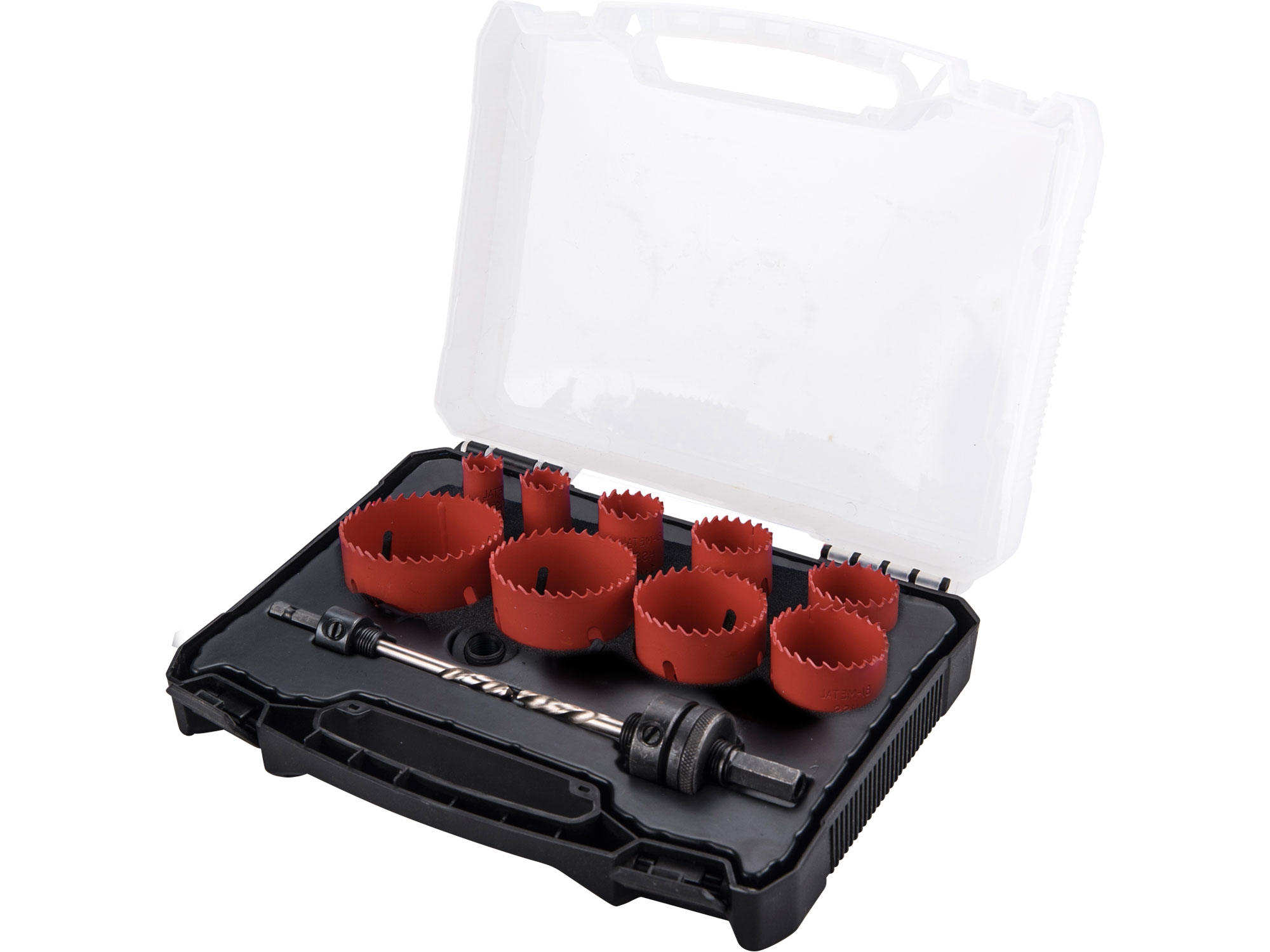Sada vrtáků univerzálních korunkových 13ks 19-64mm kufr Extol Premium 8801604
