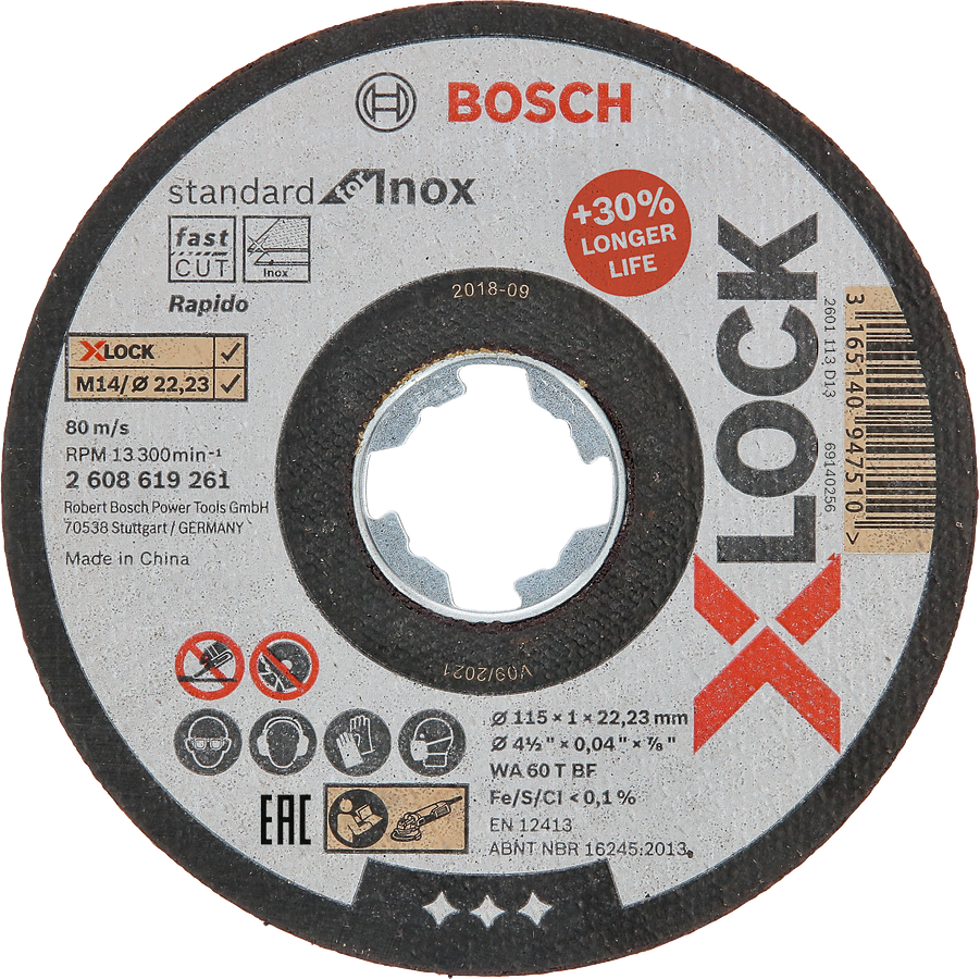 Řezný kotouč Bosch Standard for Inox systému X-LOCK ø 115×1×22