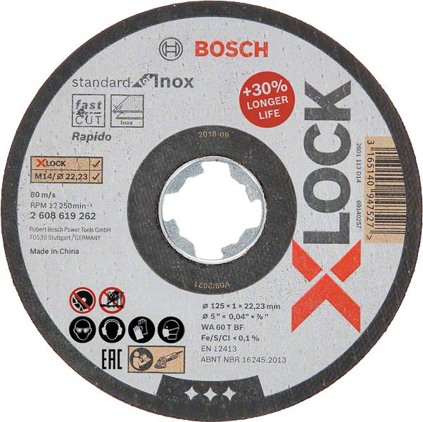 Řezný kotouč Bosch Standard for Inox systému X-LOCK ø 125×1×22