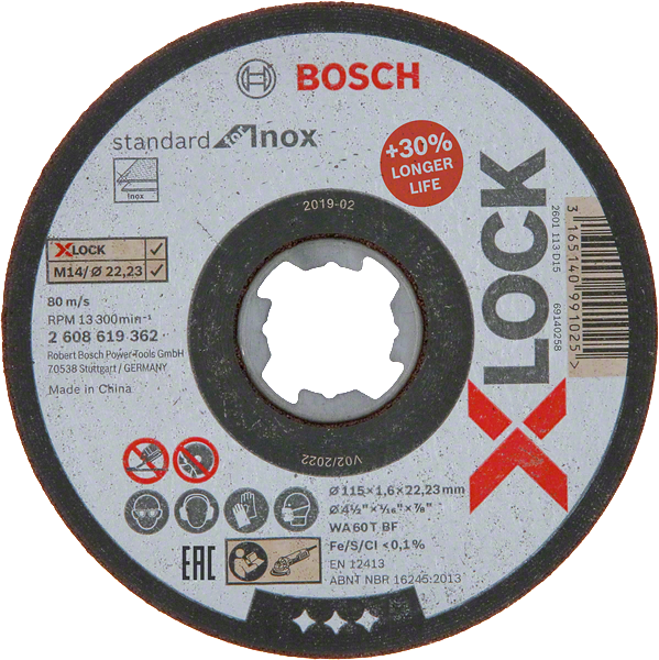 Řezný kotouč Bosch Standard for Inox systému X-LOCK ø 115×1