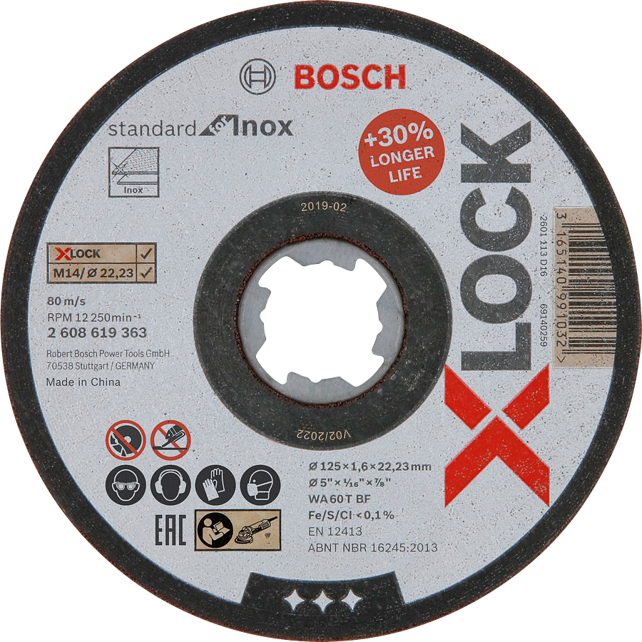 Řezný kotouč Bosch Standard for Inox systému X-LOCK ø 125×1