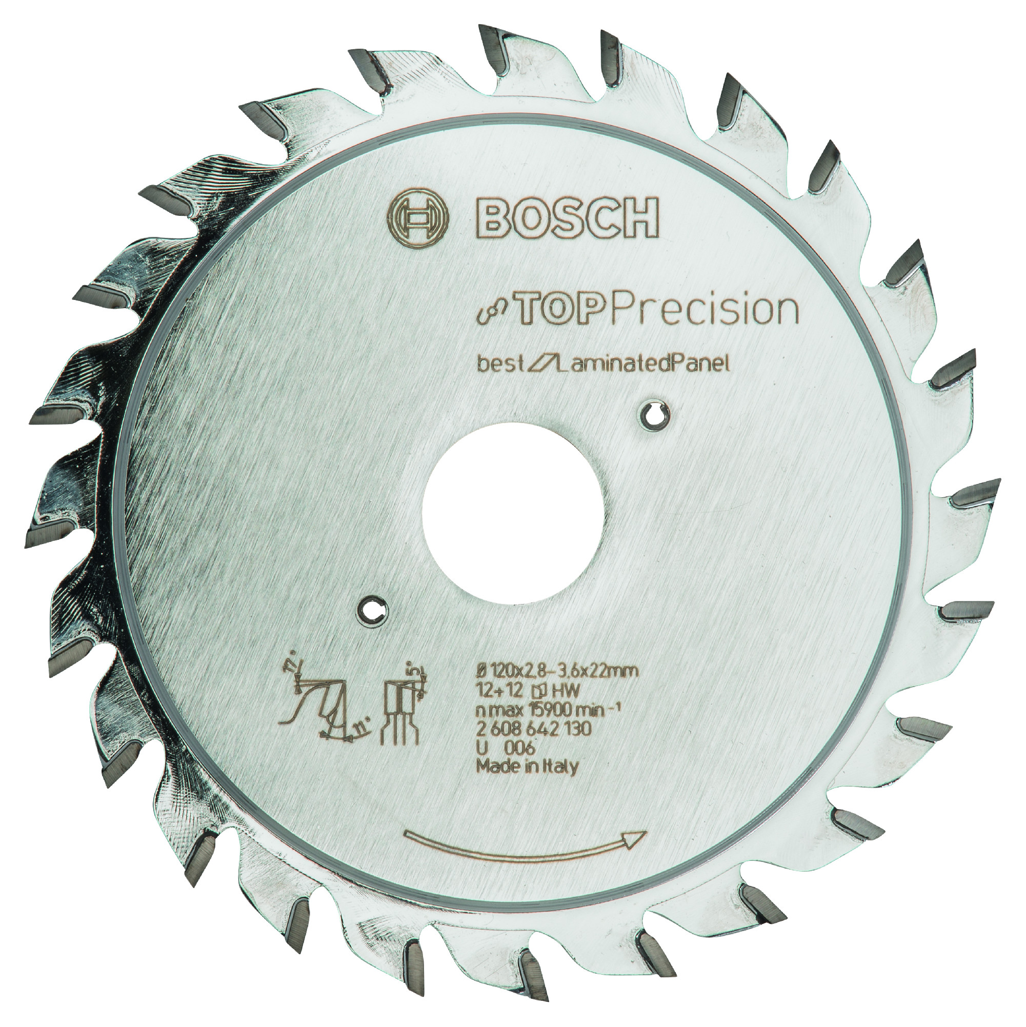 Pilový kotouč Bosch Top Precision best for Laminated Panel 120x22 mm/12+12z.