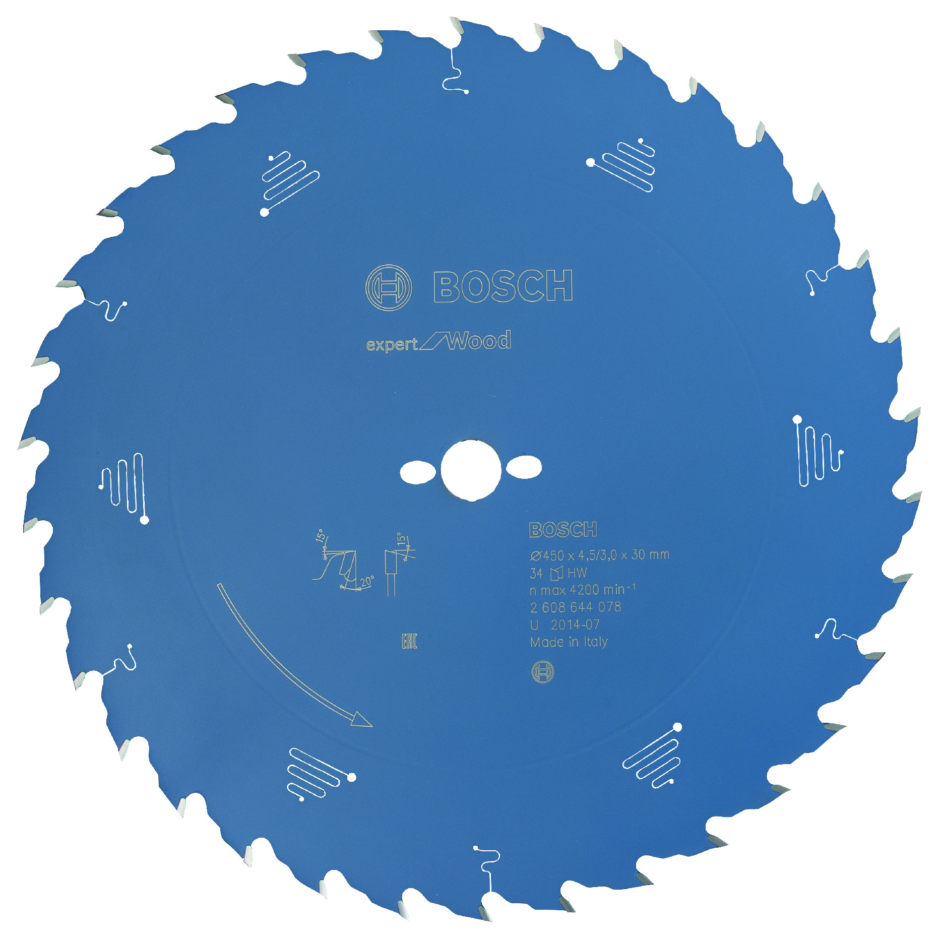 Pilový kotouč Bosch Expert for Wood 450x30 mm/34z.