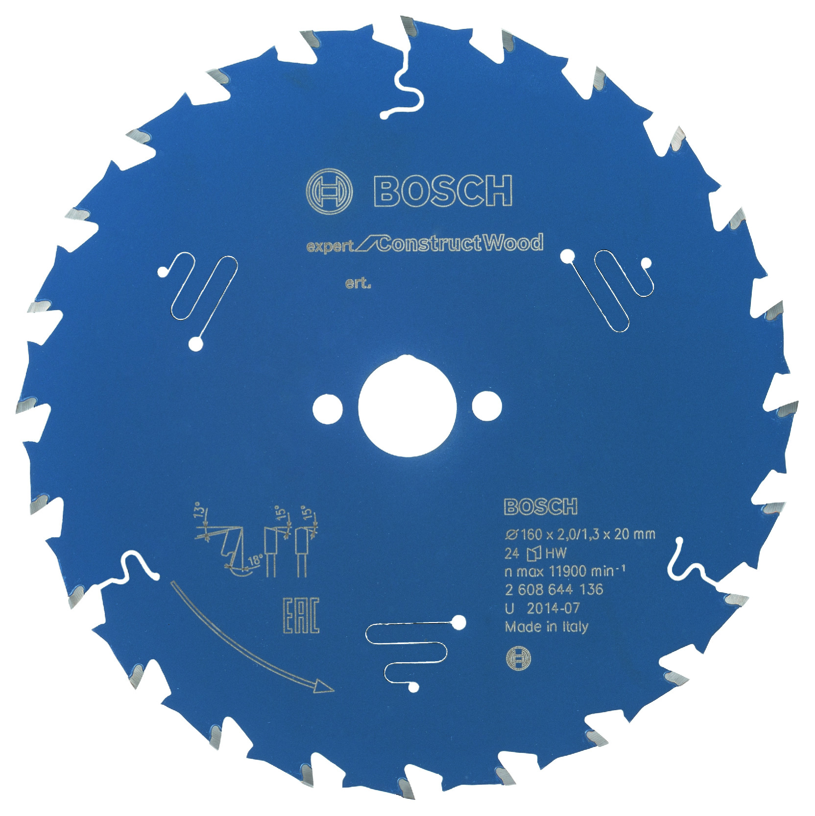 Pilový kotouč Bosch Expert for Construct Wood 160x20 mm/24z.