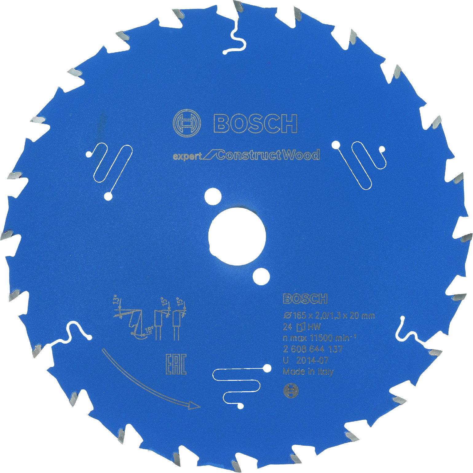 Pilový kotouč Bosch Expert for Construct Wood 165x20 mm/24z.