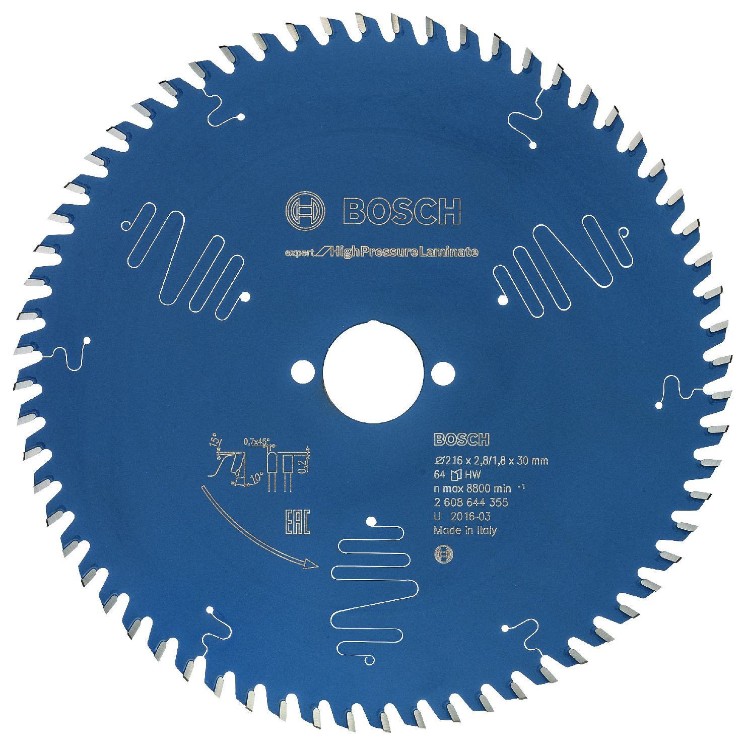 Pilový kotouč Bosch Expert for High Pressure Laminate 216x30 mm/64z.