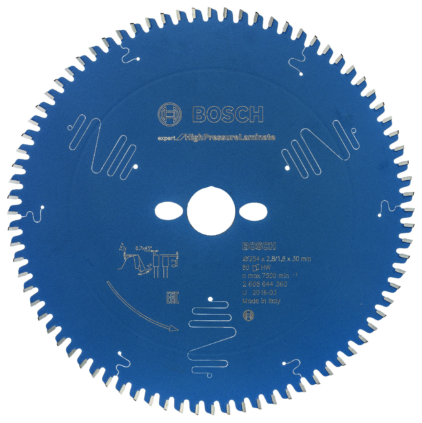 Pilový kotouč Bosch Expert for High Pressure Laminate 254x30 mm/80z.