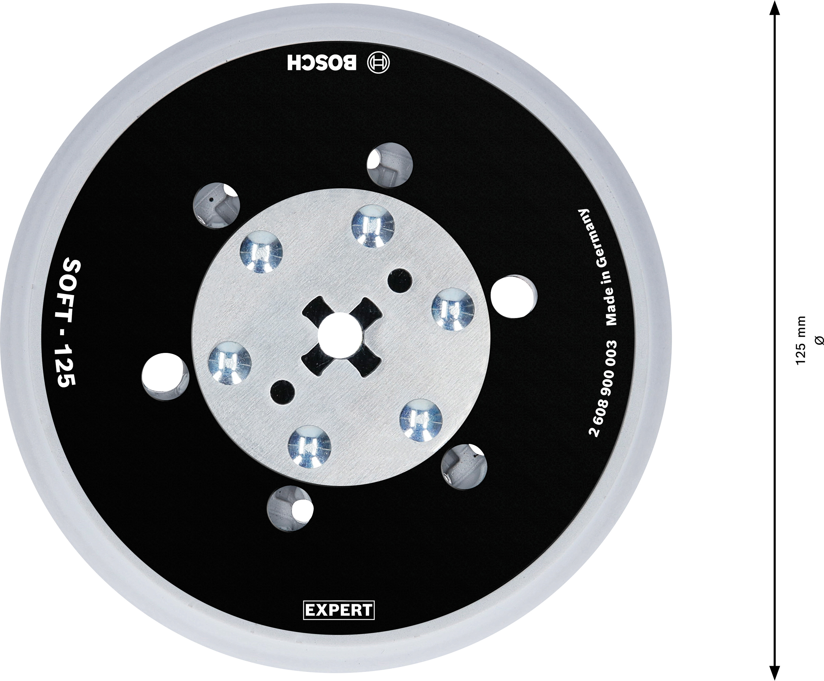 Podložný brusný talíř Bosch EXPERT multiděrované 125 mm Dostupné varianty: Podložný brusný talíř Bosch EXPERT SOFT multiděrované 125 mm