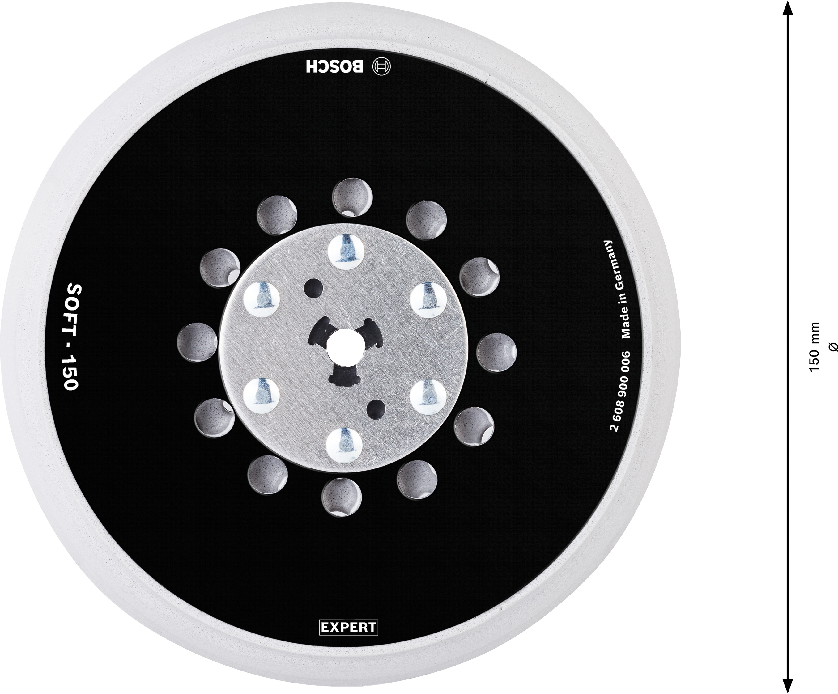 Podložný brusný talíř Bosch EXPERT UNI multiděrované 150 mm Dostupné varianty: Podložný brusný talíř Bosch EXPERT SOFT UNI multiděrované 150 mm