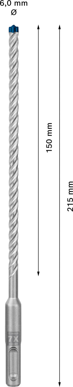 Vrták do betonu SDS plus-7X Bosch EXPERT Dostupné varianty: Vrták do betonu SDS plus-7X Bosch EXPERT 6x150x215 mm