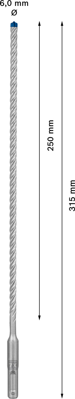 Vrták do betonu SDS plus-7X Bosch EXPERT Dostupné varianty: Vrták do betonu SDS plus-7X Bosch EXPERT 6x250x315 mm