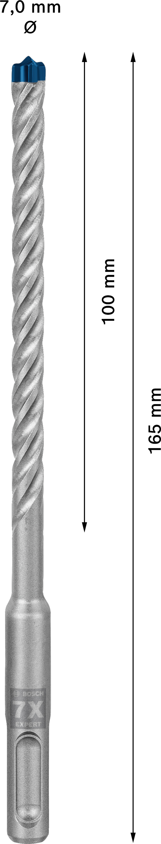 Vrták do betonu SDS plus-7X Bosch EXPERT Dostupné varianty: Vrták do betonu SDS plus-7X Bosch EXPERT 7x100x165 mm