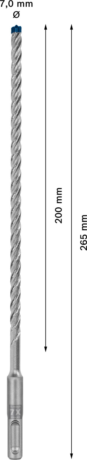 Vrták do betonu SDS plus-7X Bosch EXPERT Dostupné varianty: Vrták do betonu SDS plus-7X Bosch EXPERT 7x200x265 mm