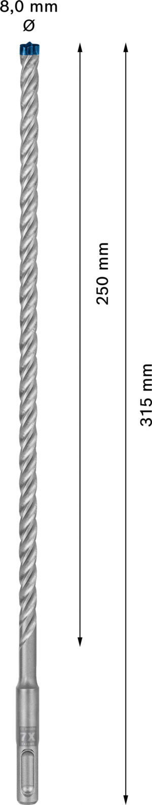 Vrták do betonu SDS plus-7X Bosch EXPERT Dostupné varianty: Vrták do betonu SDS plus-7X Bosch EXPERT 8x250x315 mm