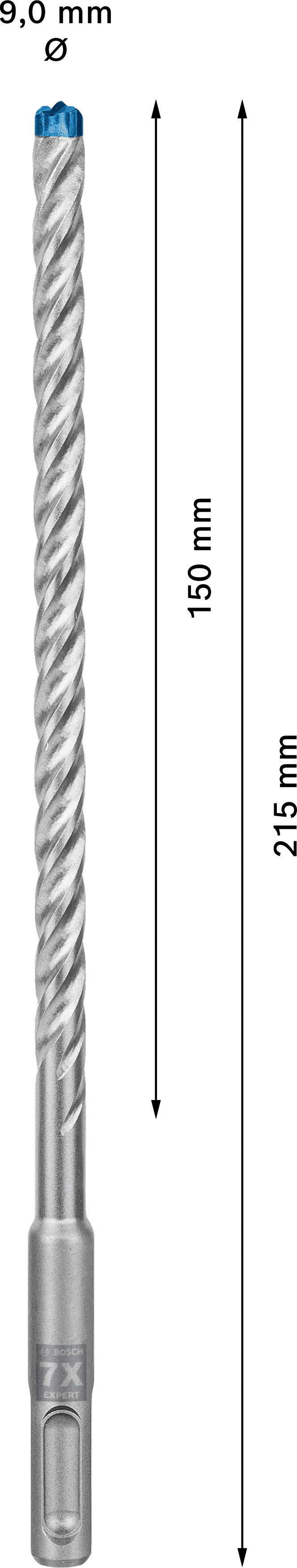 Vrták do betonu SDS plus-7X Bosch EXPERT Dostupné varianty: Vrták do betonu SDS plus-7X Bosch EXPERT 9x150x215 mm