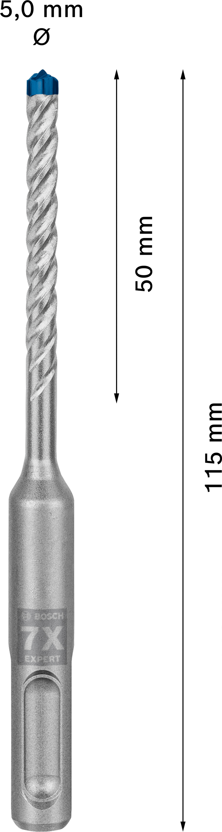 Vrták do betonu SDS plus-7X Bosch EXPERT Dostupné varianty: Vrták do betonu SDS plus-7X Bosch EXPERT 5x50x115 mm