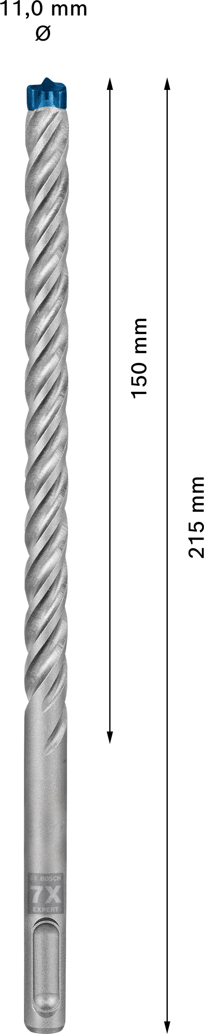 Vrták do betonu SDS plus-7X Bosch EXPERT Dostupné varianty: Vrták do betonu SDS plus-7X Bosch EXPERT 11x150x215 mm