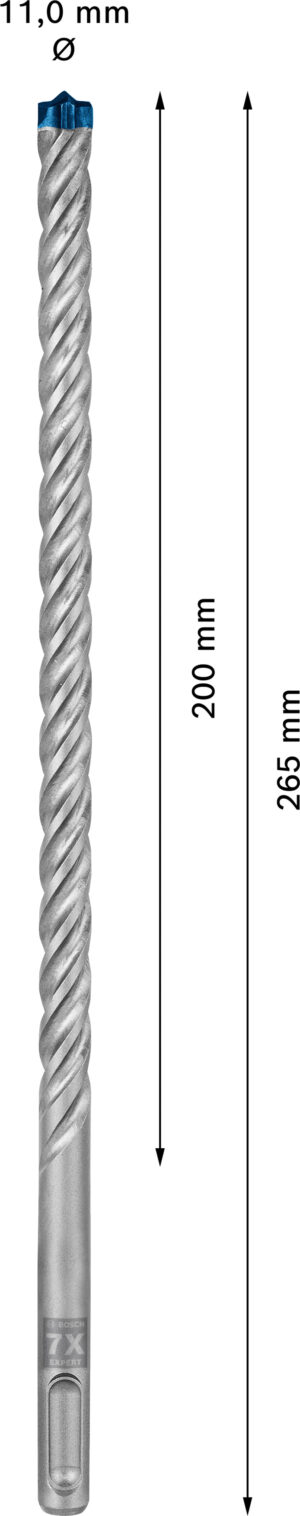 Vrták do betonu SDS plus-7X Bosch EXPERT Dostupné varianty: Vrták do betonu SDS plus-7X Bosch EXPERT 11x200x265 mm