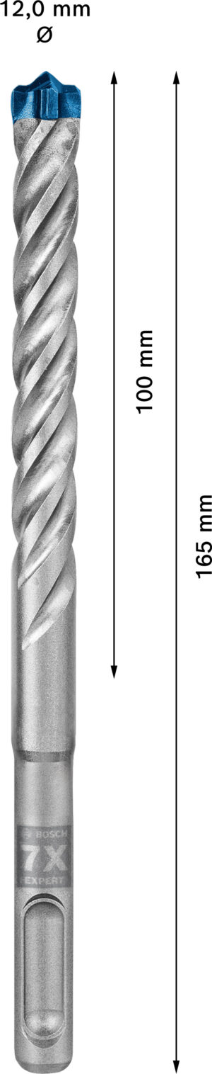 Vrták do betonu SDS plus-7X Bosch EXPERT Dostupné varianty: Vrták do betonu SDS plus-7X Bosch EXPERT 12x100x165 mm